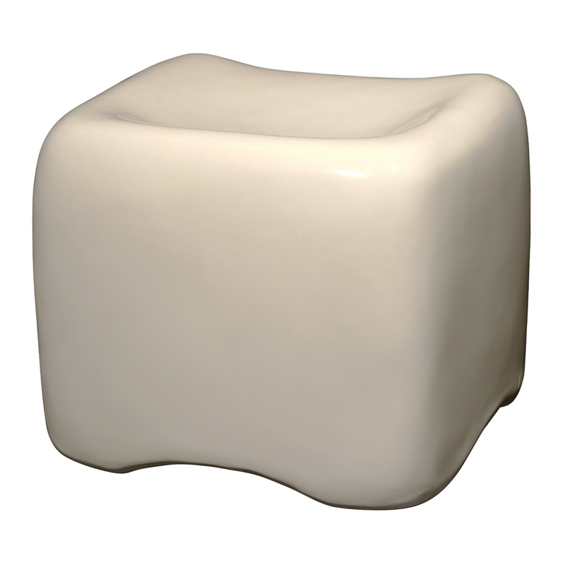 Cushion Glazed Stool in Cream