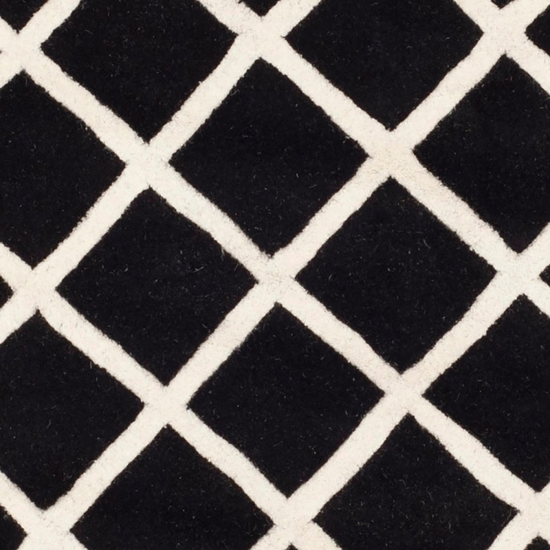Grid Black-Ivory Rug 7' Round