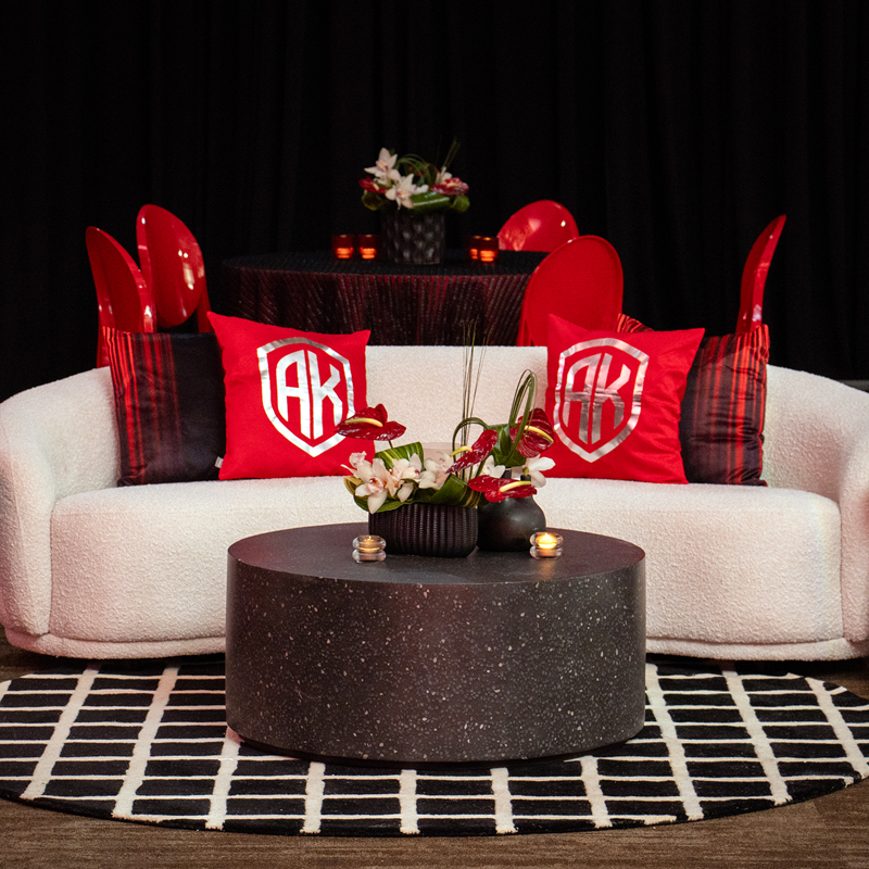 Red and Black Drape Ombre Pillow 18 x 18
