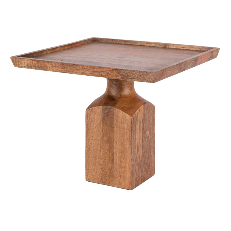 Mango Wood Square Pedestal 14 Inch