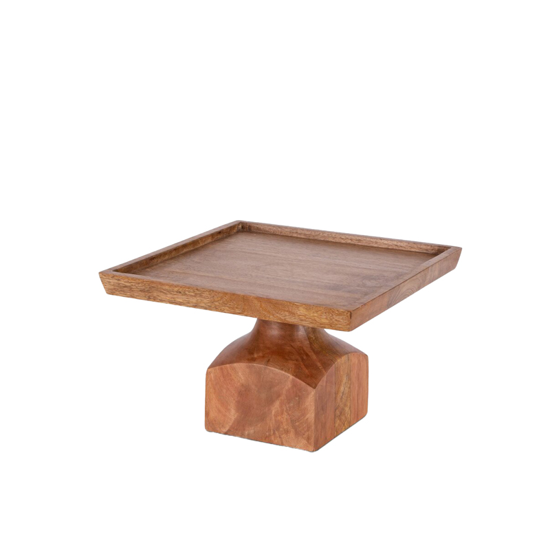Mango Wood Square Pedestal 10 Inch