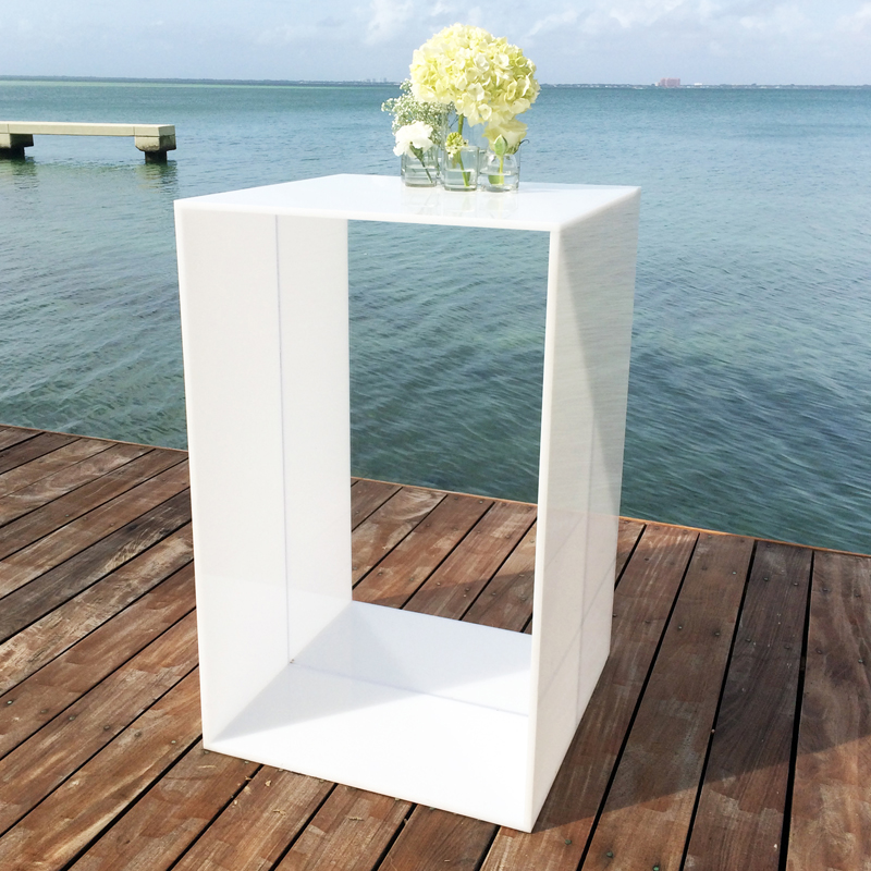 Shadowbox 2-Foot White Highboy Cocktail Table