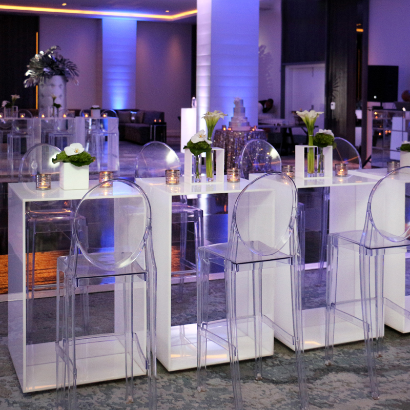 Shadowbox 2-Foot White Highboy Cocktail Table