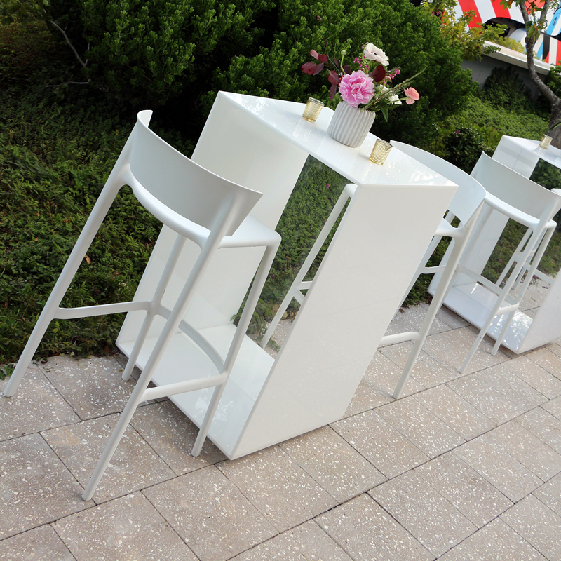 Shadowbox 2-Foot White Highboy Cocktail Table