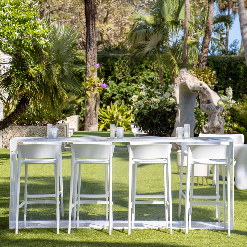 Shadowbox 8-Foot White Highboy Cocktail Table