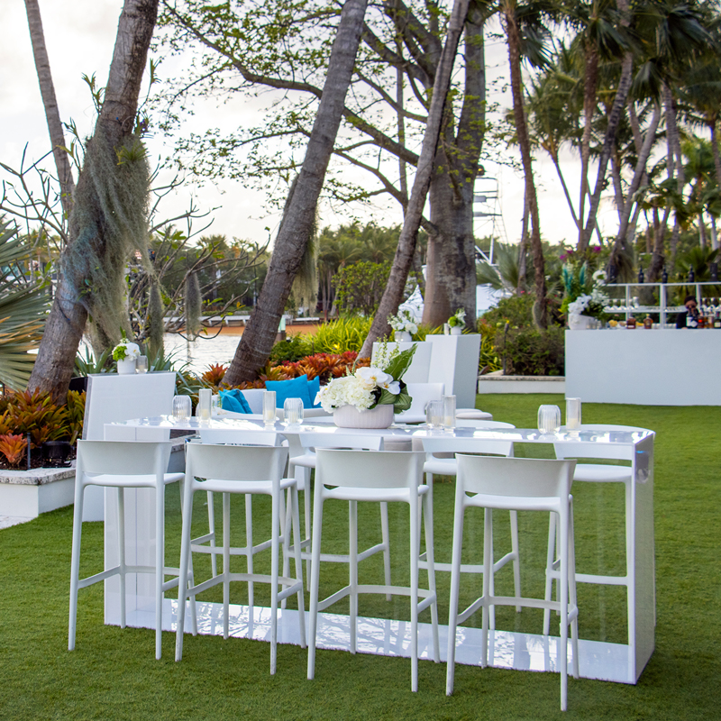 Shadowbox 8-Foot White Highboy Cocktail Table
