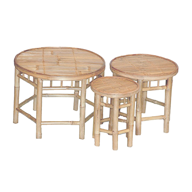 Bamboo Nesting Lounge Side Tables (Set of 3)