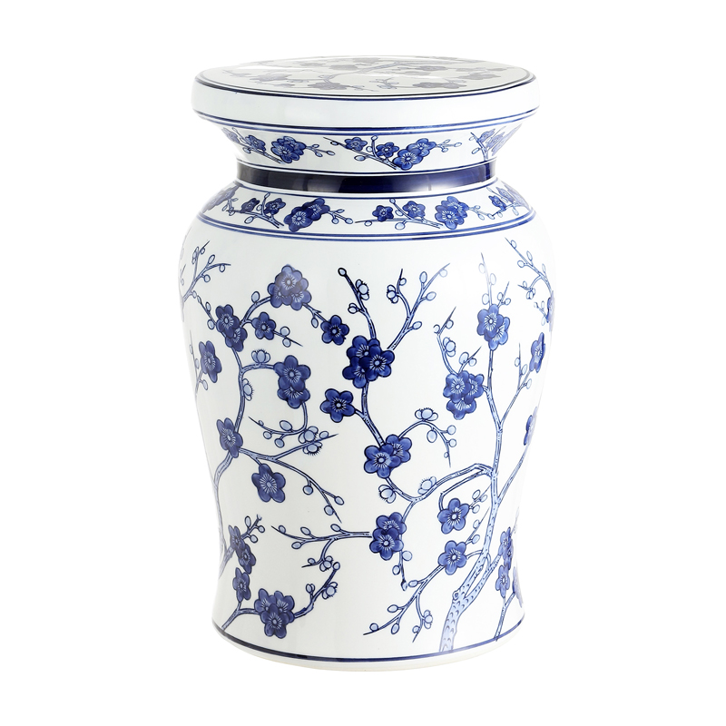 Chinoiserie Blue Over White Lounge Side Table