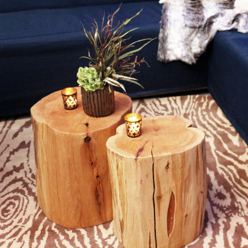 Wooden Stump Lounge Side Table