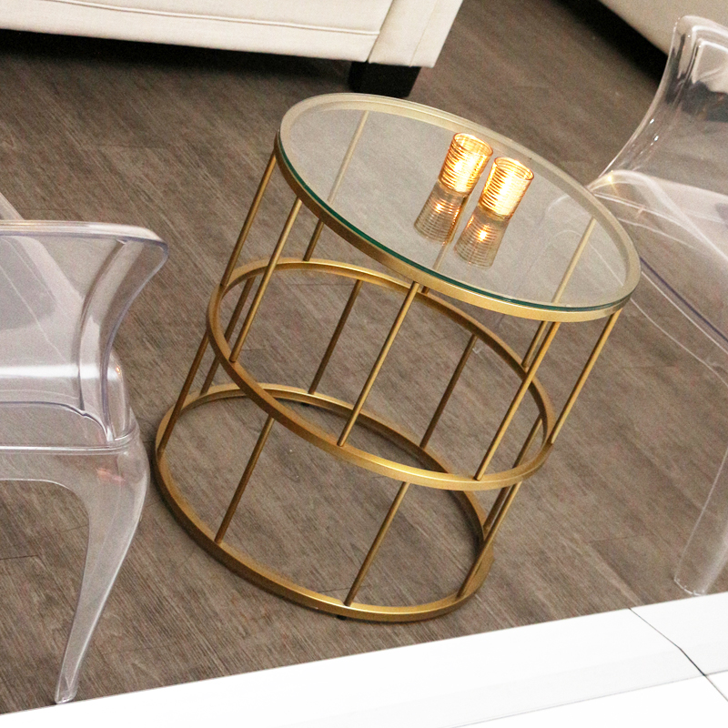 Gold Grid Lounge Side Table