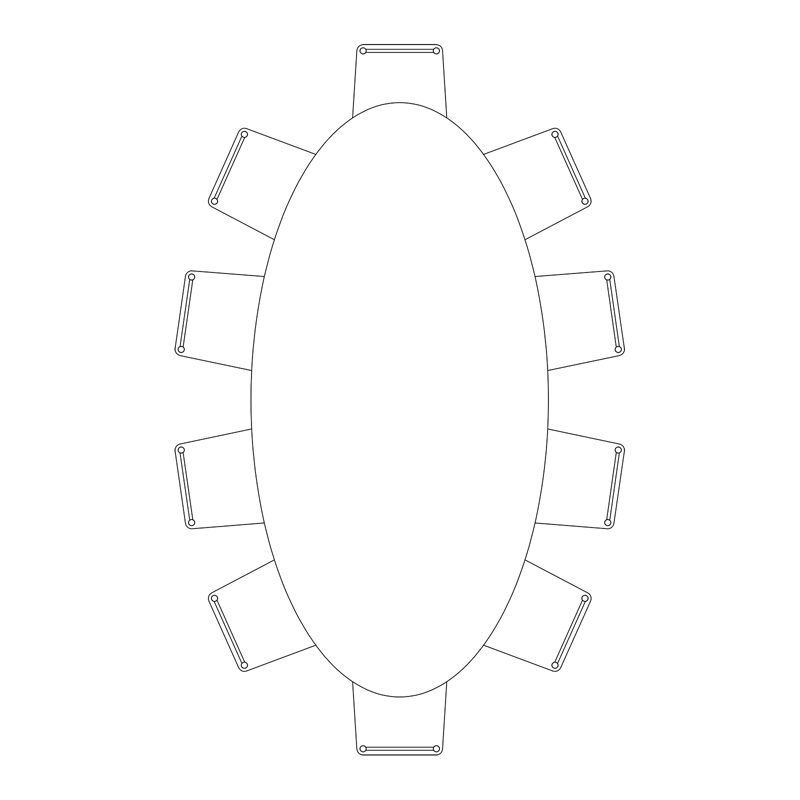 Royal Oval Folding Table 8'