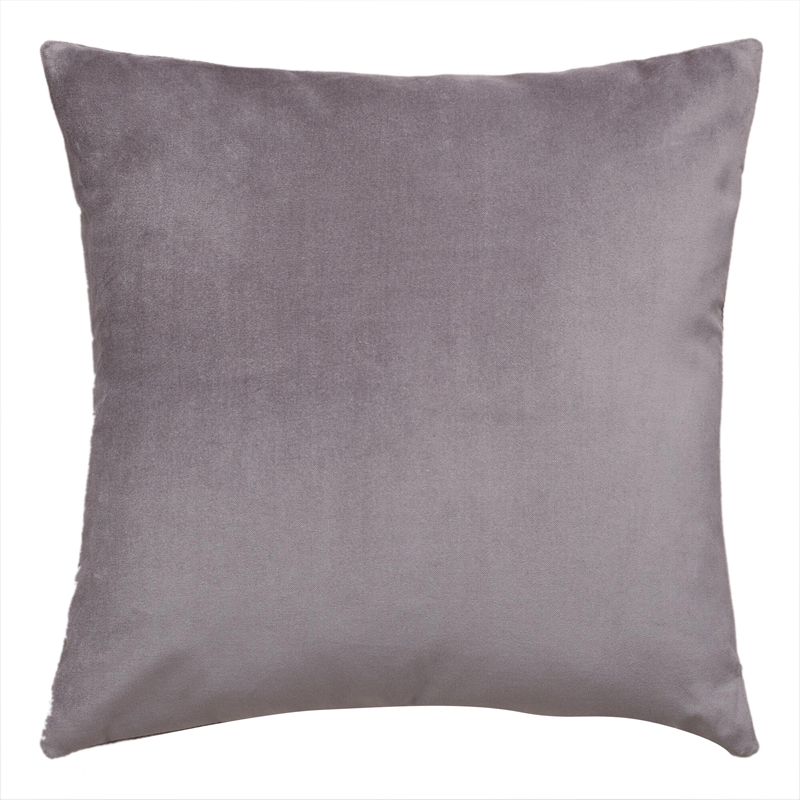 Grey Steel Velvet Pillow 18 x 18