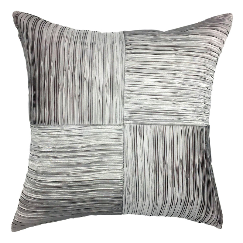 Silver Plisse Pillow 18 x 18