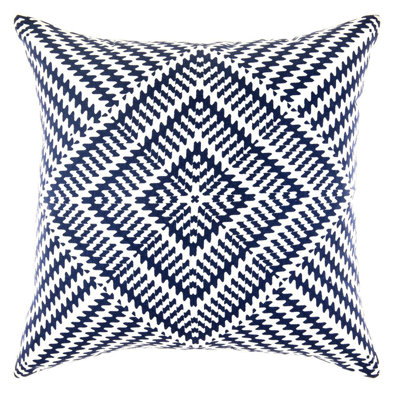 Blue Kaleidoscope Velvet Oversized Pillow 26 x 26