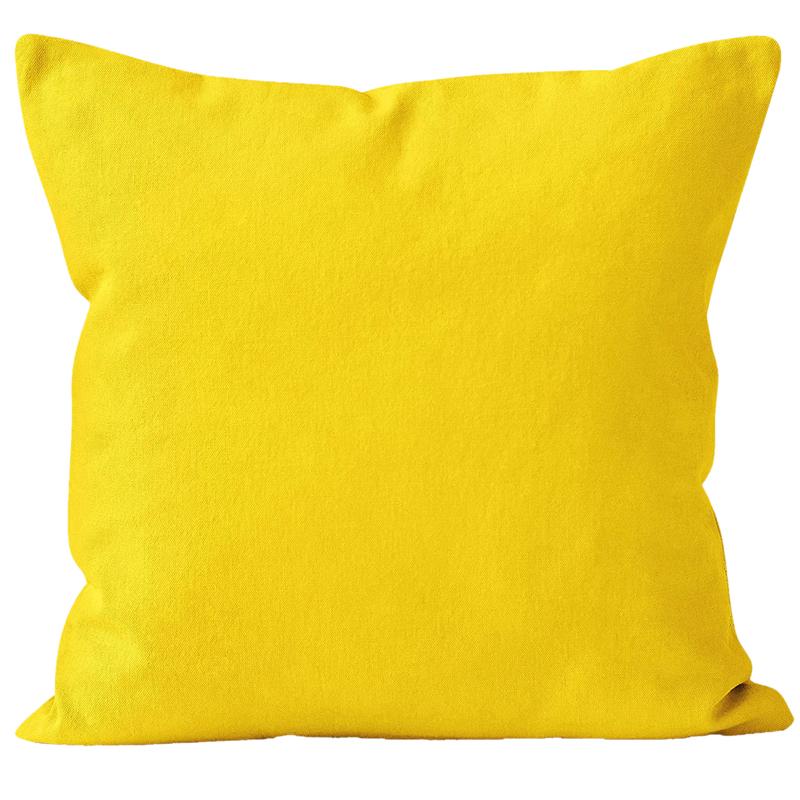 Yellow Canary Cotton Canvas Pillow 18 x 18