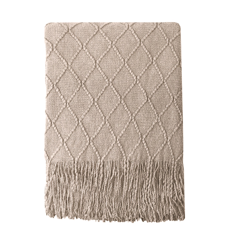 Natural Woven Fringe Throw
