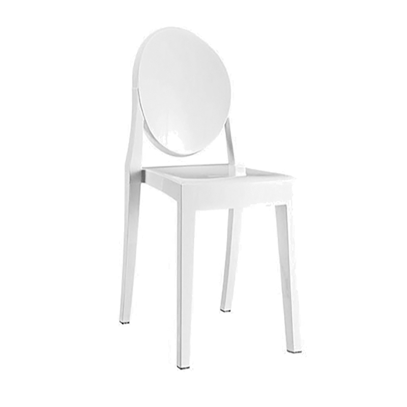 Ghost Dining Chair with Medallion Back White