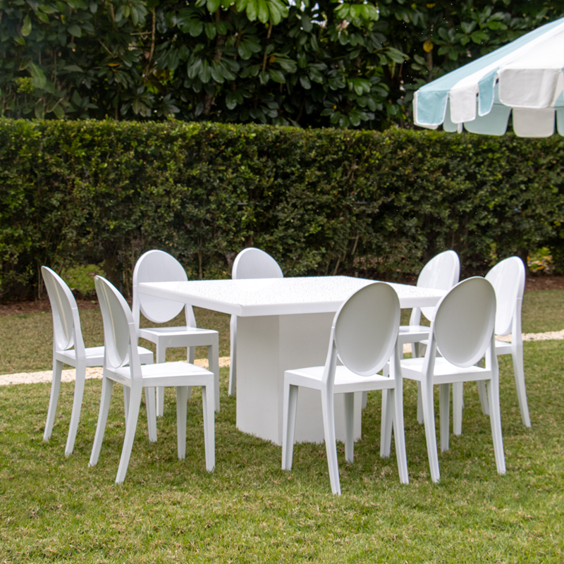 Ghost Dining Chair with Medallion Back White