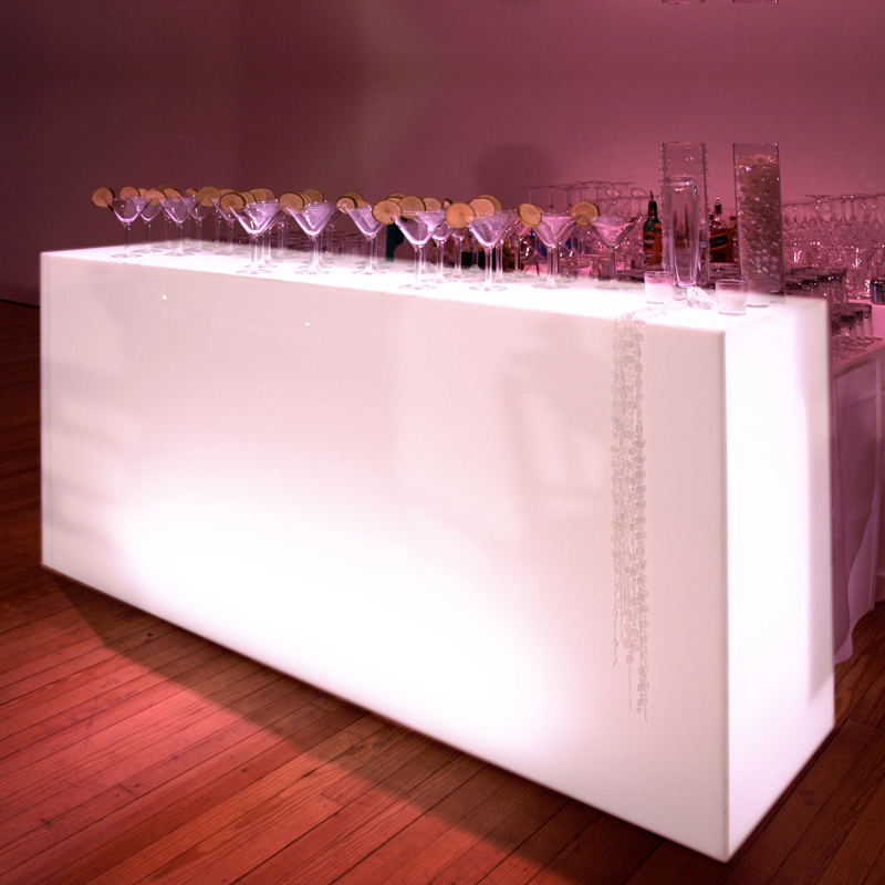 White Acrylic Decorative Barfront 8'