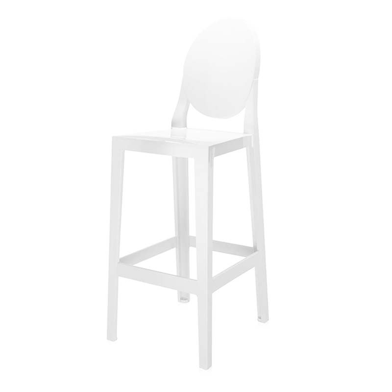 Ghost High Barstool with Medallion Back White