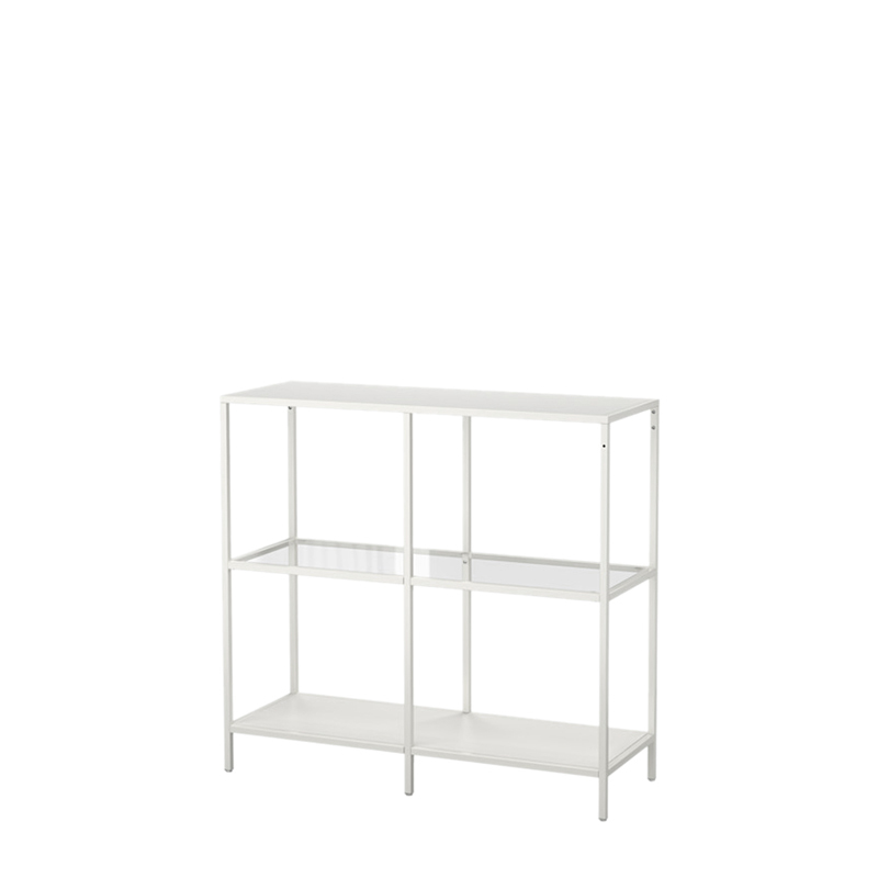White Enamel Barback Display Shelf Low