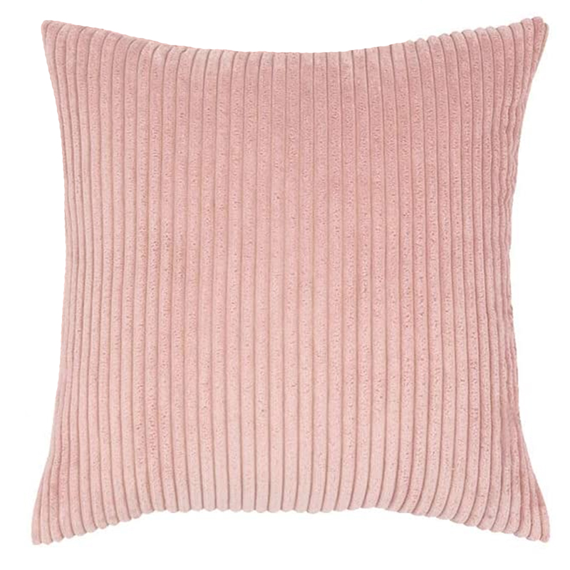 Pink Corduroy Stripe Pillow 18 x 18