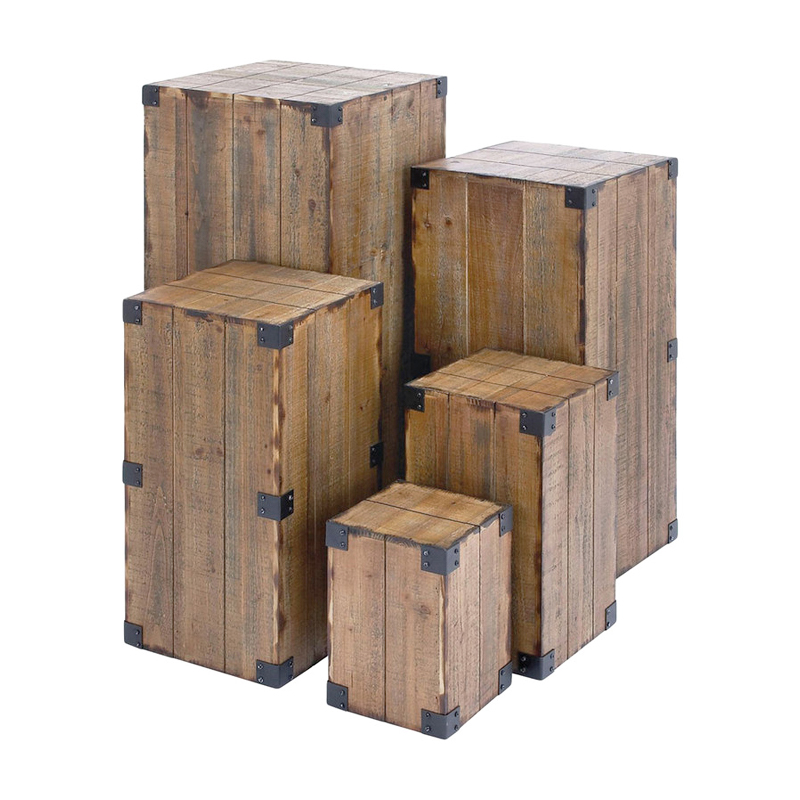 Railroad Staggered Wood Planters (Set of 5)