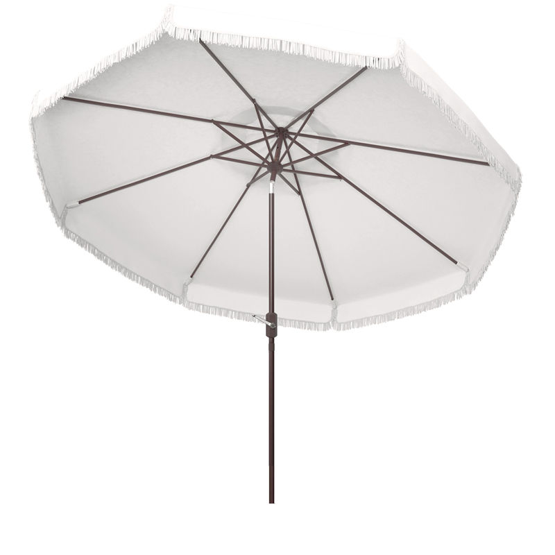 Scallop and Fringe Umbrella White