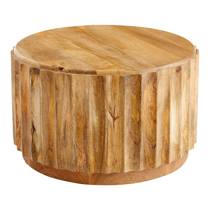 Fluted Wood Lounge Coffee Table