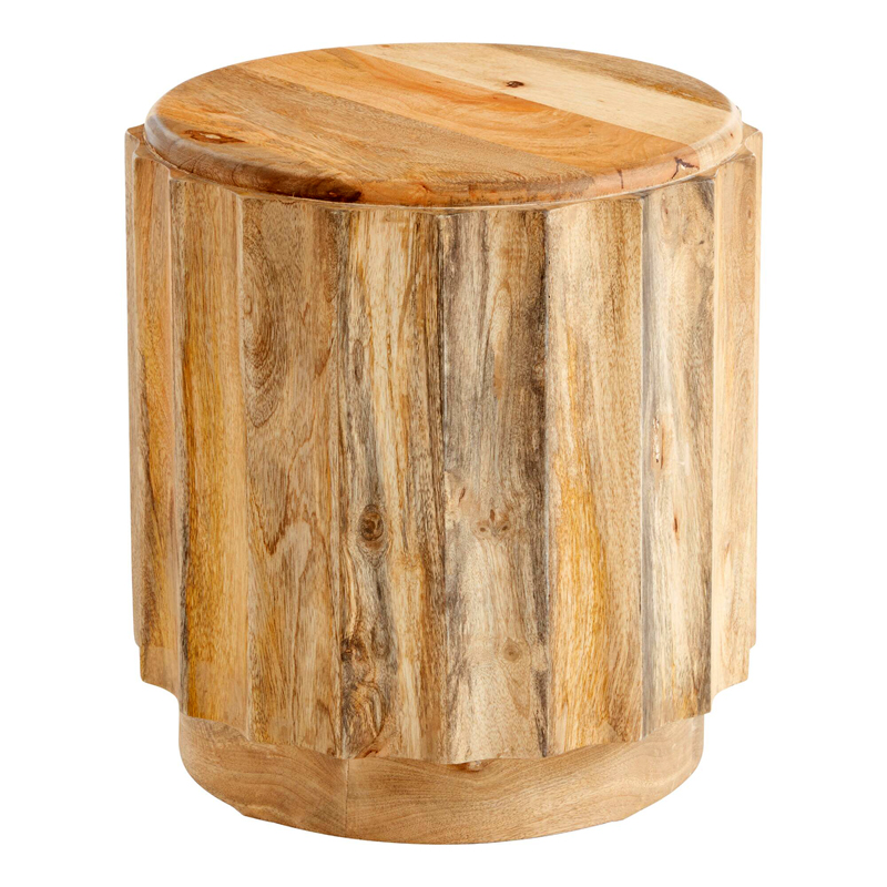 Fluted Wood Lounge Side Table