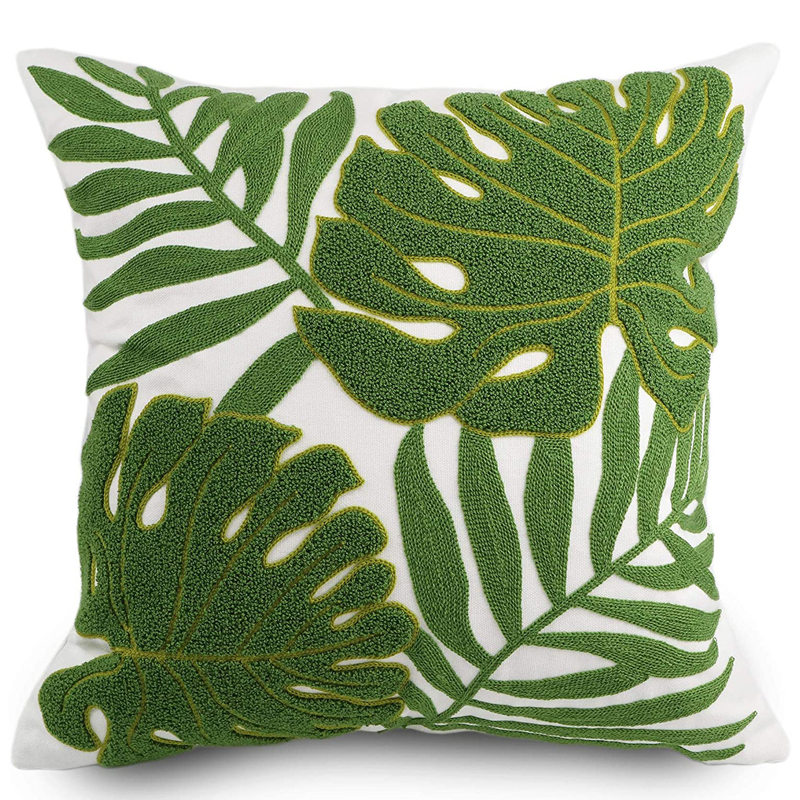 Green Amazon Raised Leaf Pattern 18 x 18