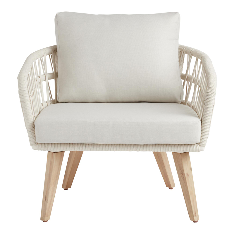 Strap Lounge Armchair In Ivory