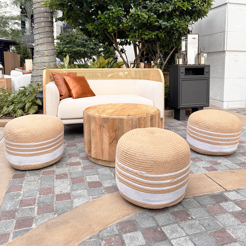 Woven Pebble Pouf