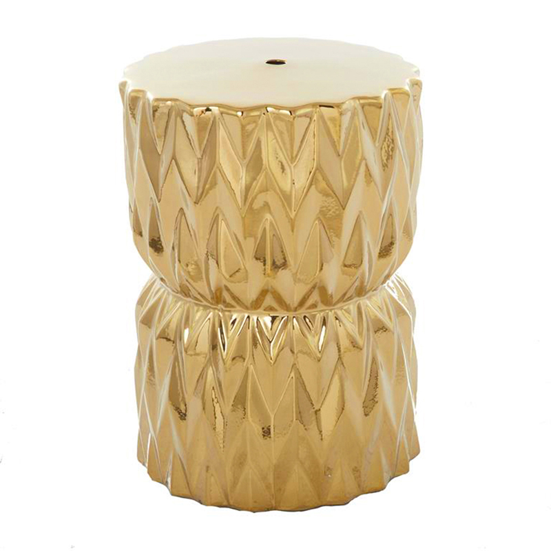 Double Chevron Gold Lounge Side Table