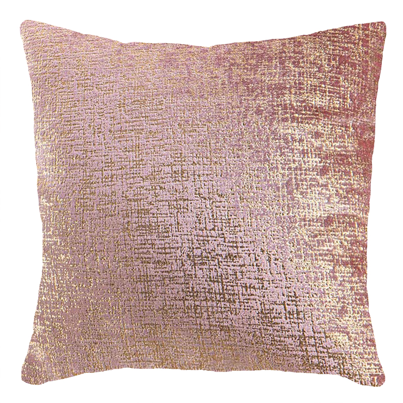 Pink Metallic Brushed Gold Velvet Pillow 18 x 18