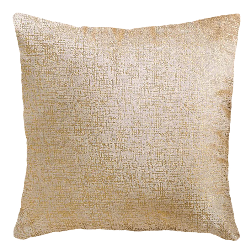 Ivory Metallic Brushed Gold Velvet Pillow 18 x 18