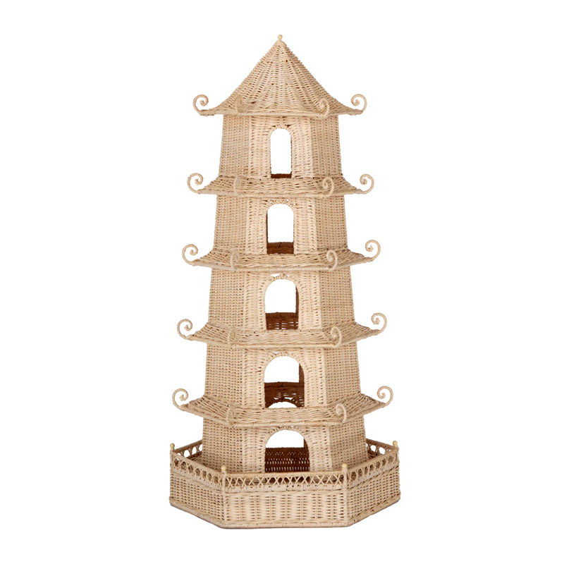 Woven Rattan Hexagonal Pagoda