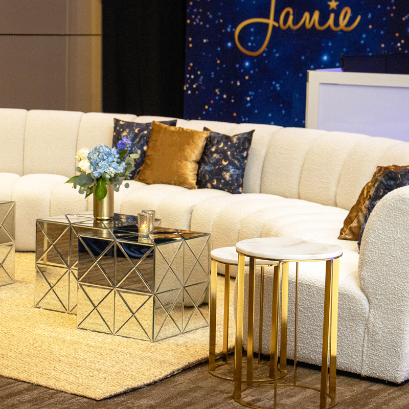 Palisades Gold Lounge Side Table Small