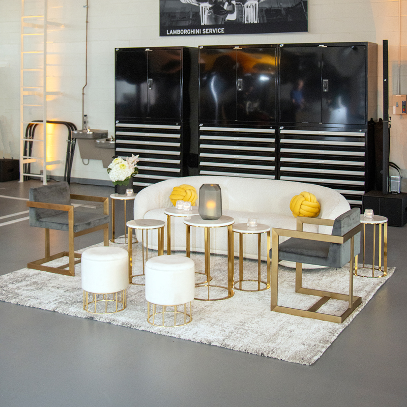 Palisades Gold Lounge Side Table Large