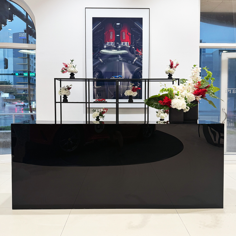 Black Acrylic Decorative Barfront 8'