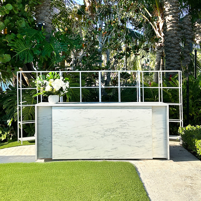 Gattaca White Marble Decorative Barfront 8'