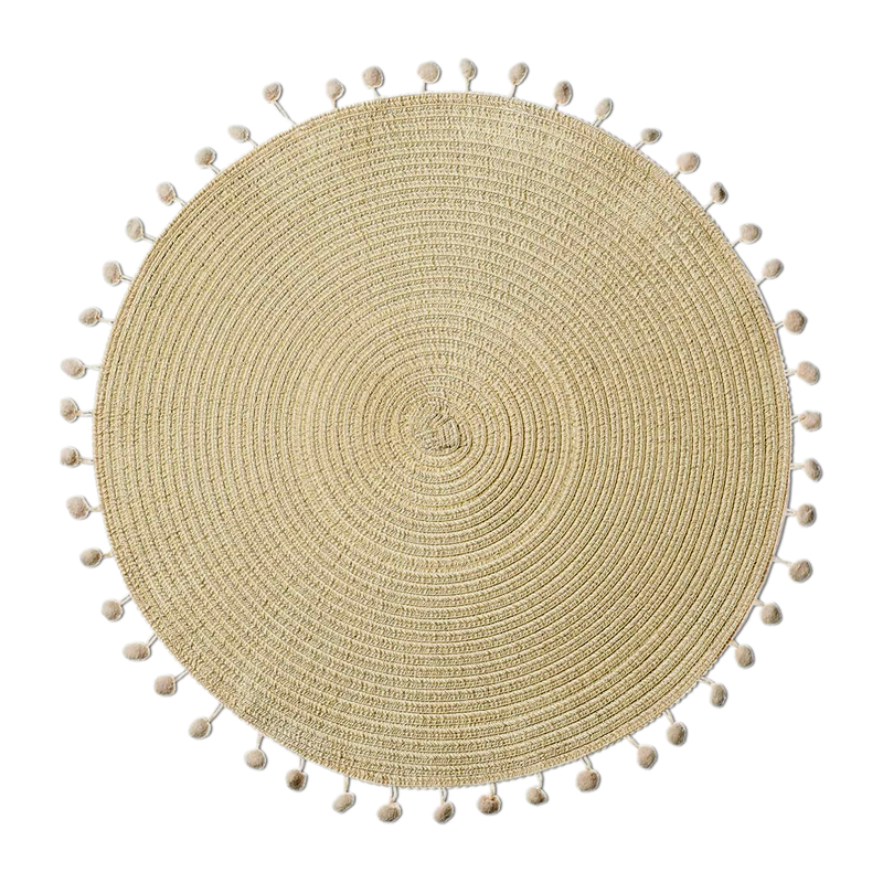 Field Woven Pompom Placemat 15"