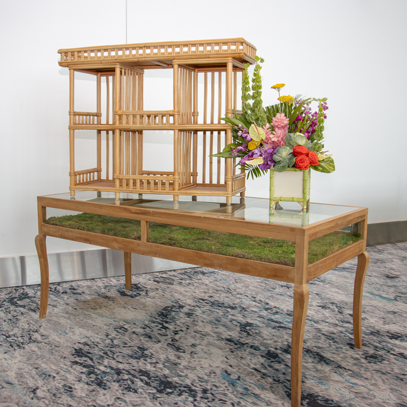 Empire Rattan Rolling Bar Cart