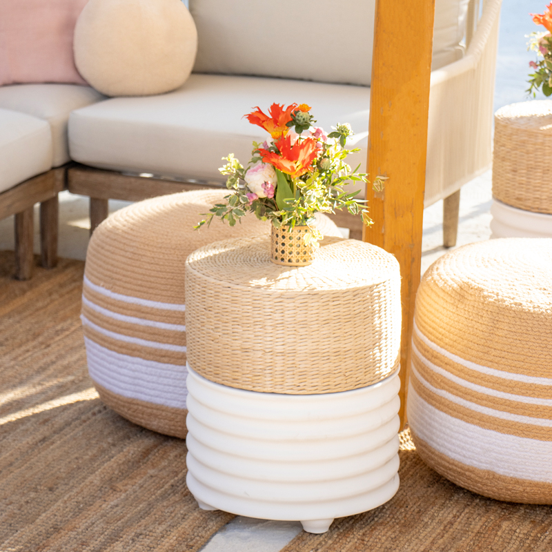 Ribbed Hyacinth Lounge Side Table