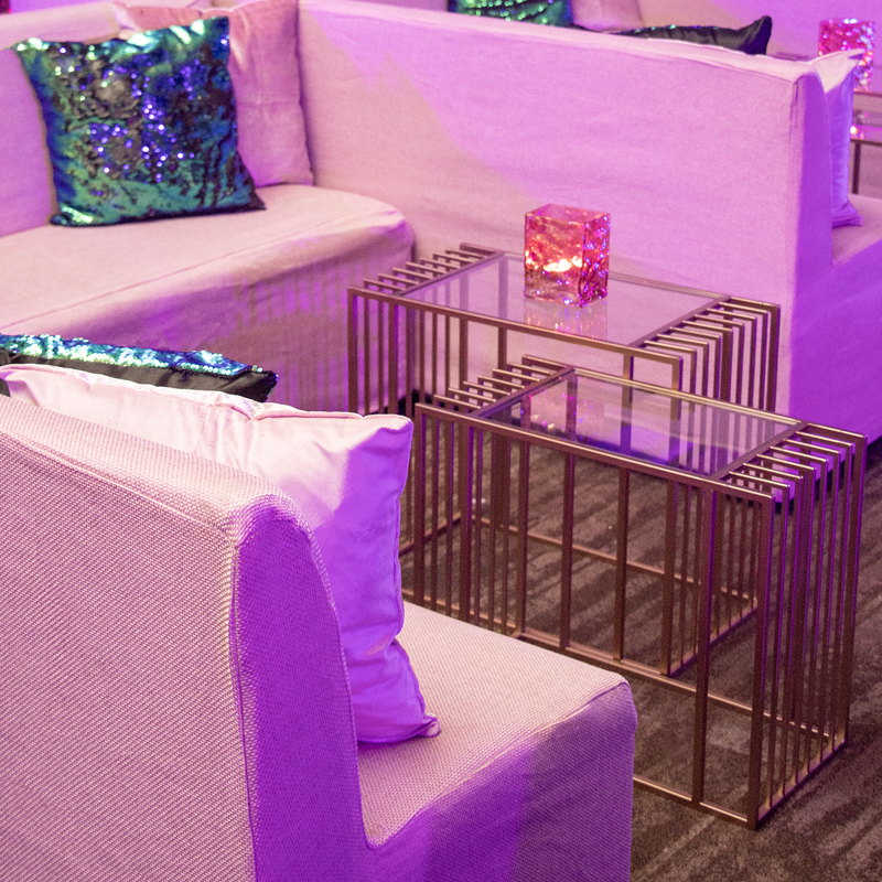 Cage Staggered Gold Lounge Side Tables