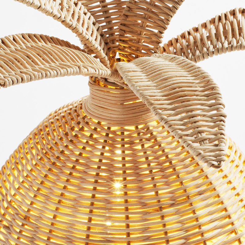 Lighting Lamp Pineapple Woven Rattan