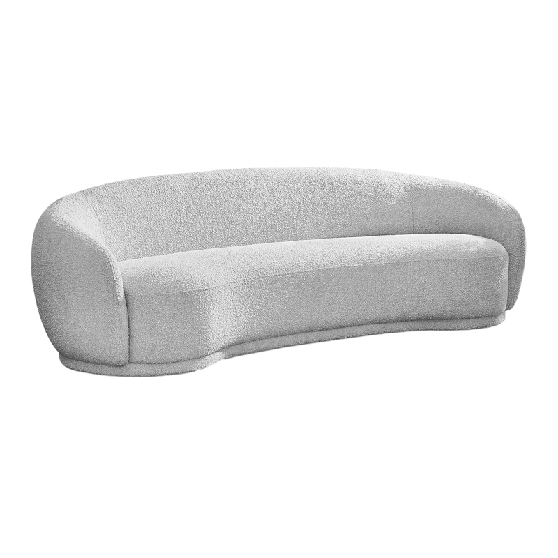 Wedge Bouclé Sofa Grey 90"