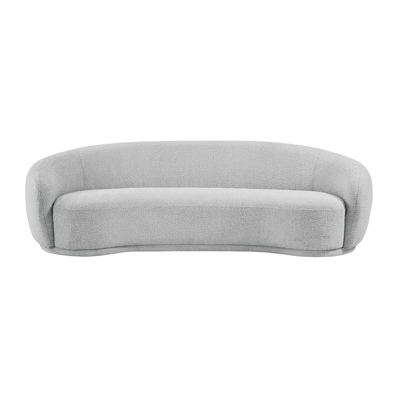 Wedge Bouclé Sofa Grey 90"