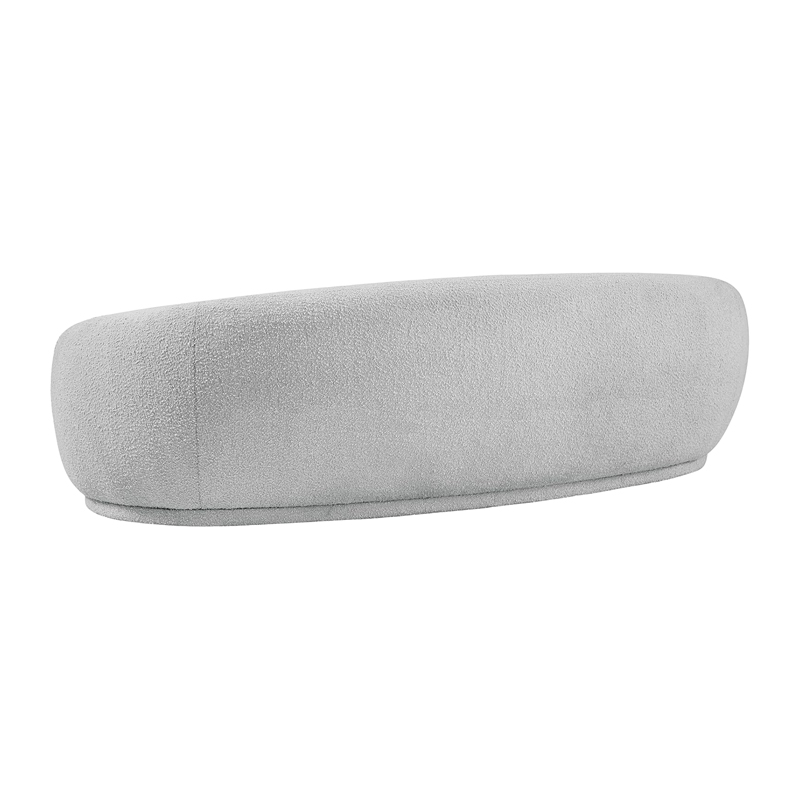 Wedge Bouclé Sofa Grey 90"