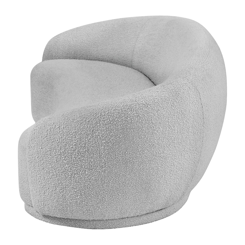 Wedge Bouclé Sofa Grey 90"